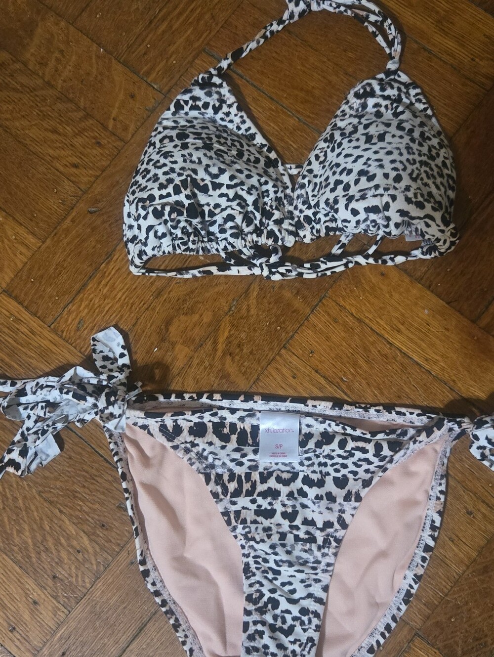 Xhilaration Pink Lined Leopard Print Bikini Bottoms